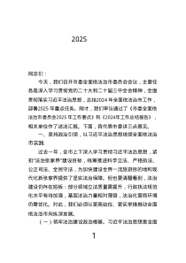 市委副書記在 2025年市委全面依法治市委員會會議上的講話.text