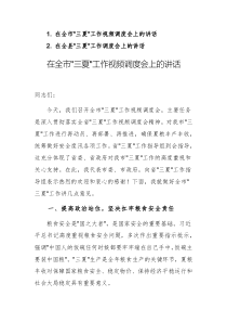 兩篇：在2025年“三夏”工作視頻調(diào)度會(huì)上的講話范文